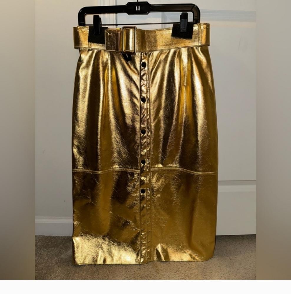 MSGM Long Metallic Skirt